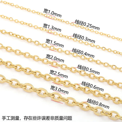 B3485 Non Tarnish High Quality Stainless Steel Chain Fashion Gold Silver Rose Gold O Chain Necklace Bulk Chain Jewelry