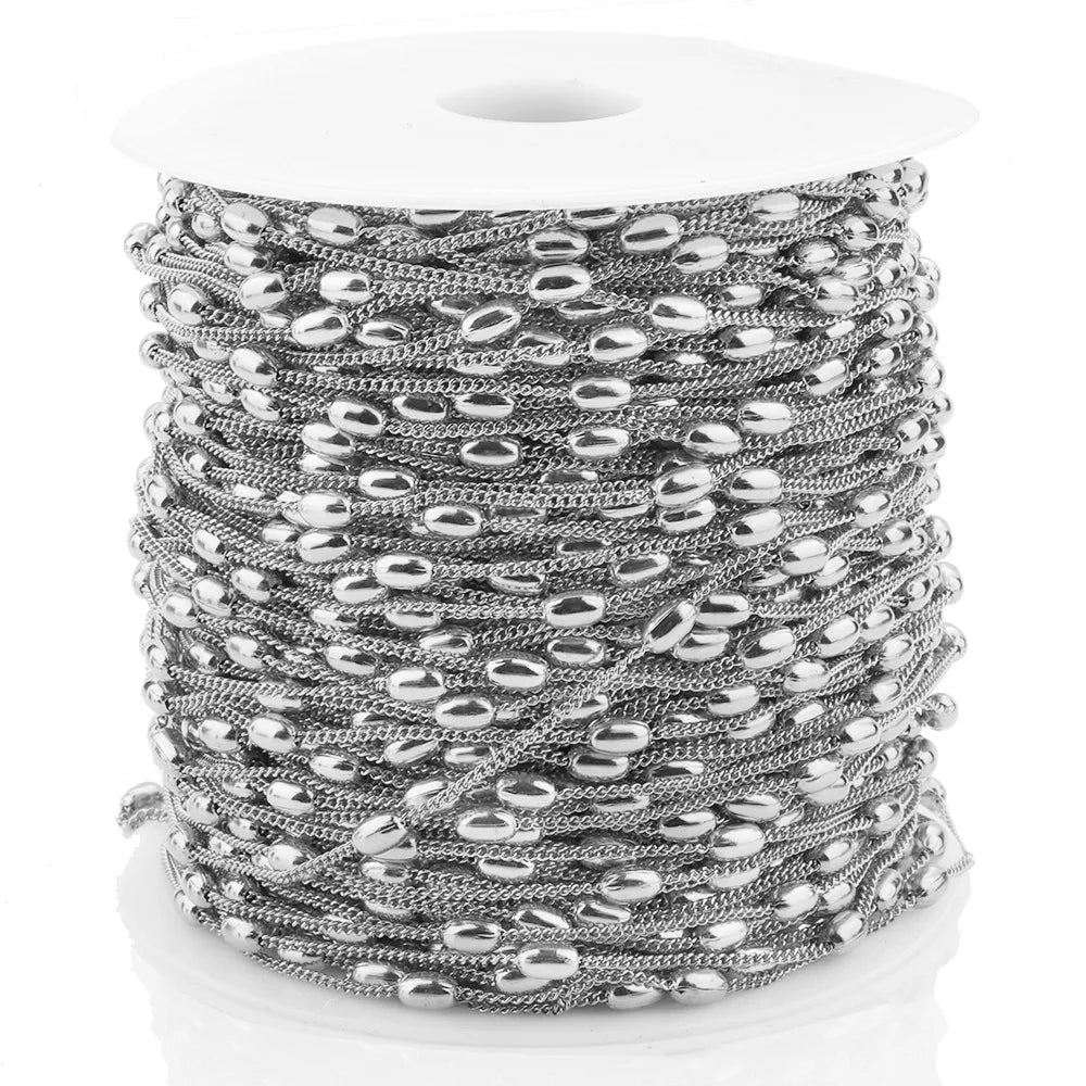 B1591High Quality Gold Silver Beads Chain Ins Hot Necklace Chain Stainless Steel Accessory
