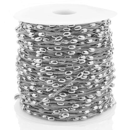 B1591High Quality Gold Silver Beads Chain Ins Hot Necklace Chain Stainless Steel Accessory