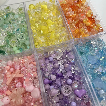 DIY Transparent Acrylic Beads Handmade Material for Jewelry Making  Bracelet Mobile Phone Chain Mixed Shapes Key Chain