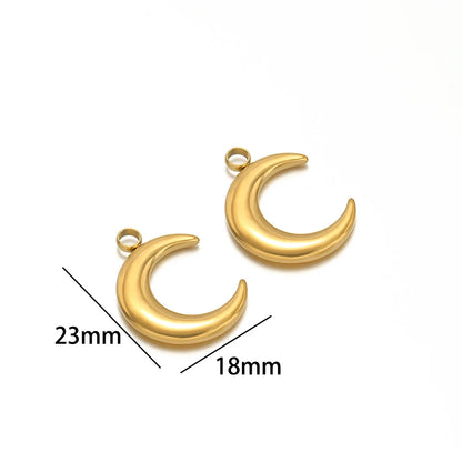 Top Quality Stainless Steel 18k Gold Plated Moon  Light Luxury Niche Design Pendant for Women's Jewelry Necklace