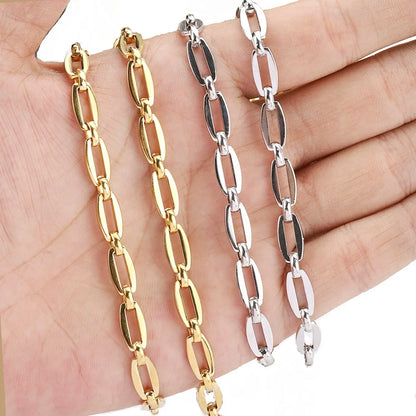 B332 High Quality Gold Plating Necklace Jewelry Chain Gold Paper Clip Chain Jewelry Findings Components