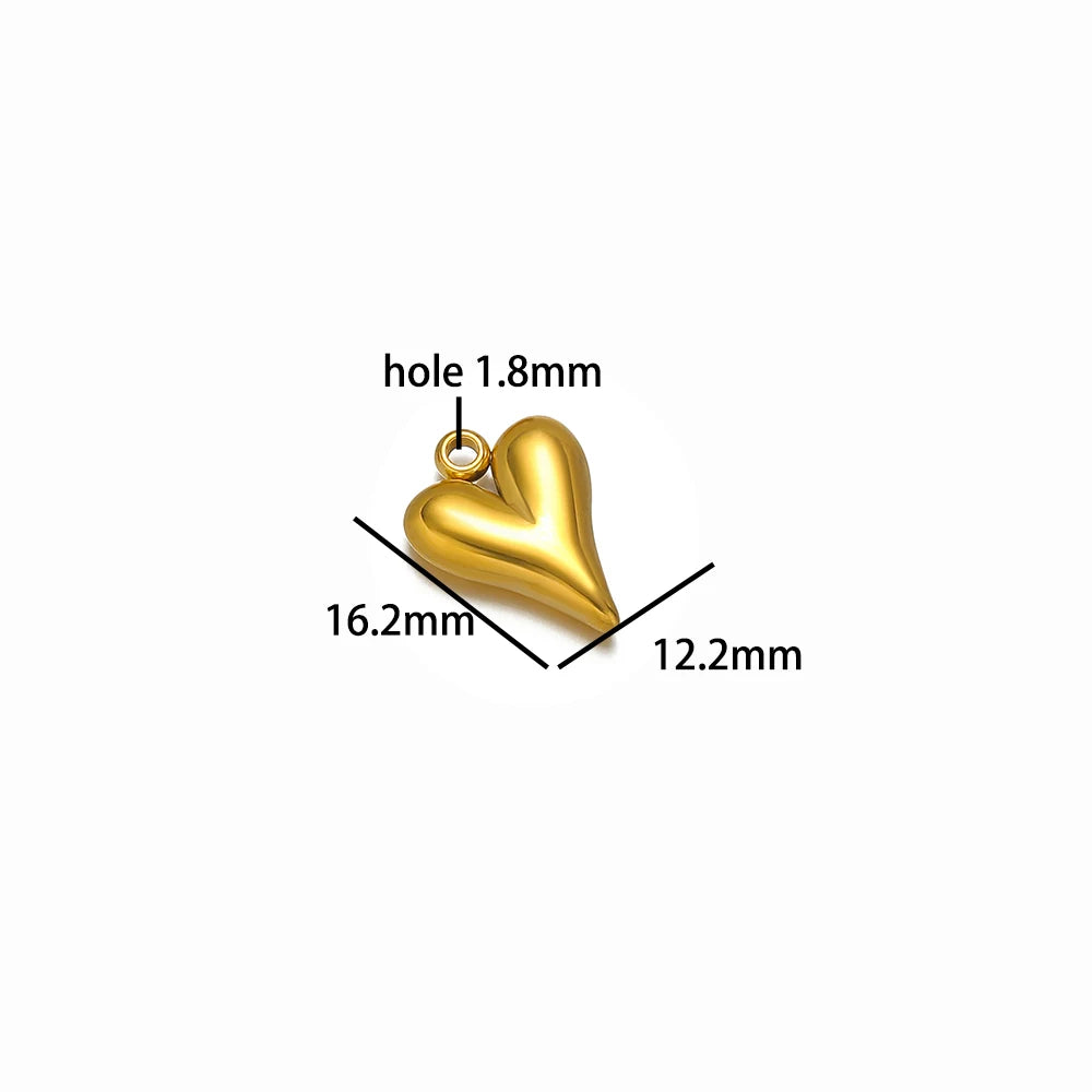 Heart Shaped Pendant Stainless Steel 18k Gold Plated Love Hollow Charms Pendant for Women Jewelry Necklace Earring Making