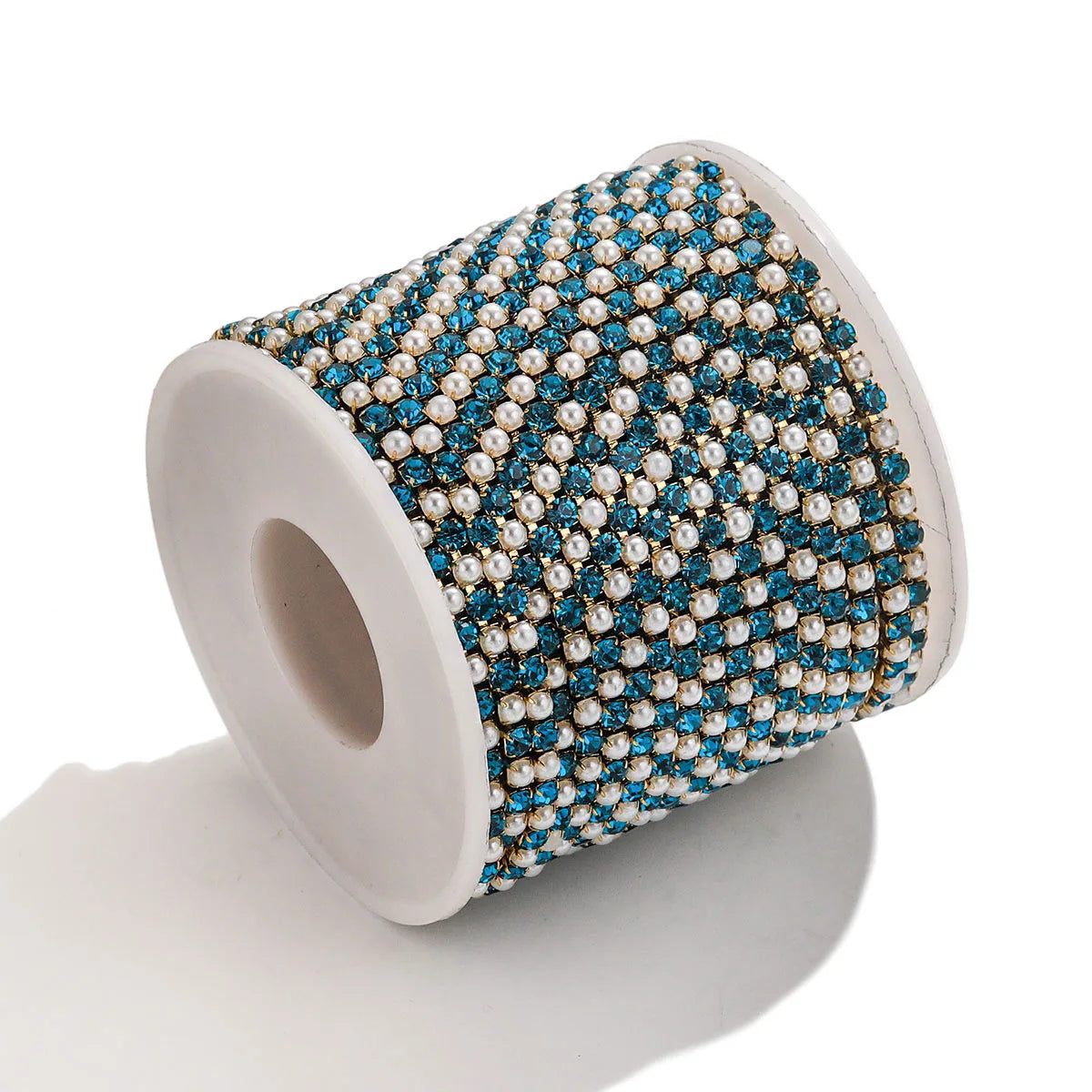 A1836 Colorful Pearl Crystal Pearl Beads Chain Stainless Steel Rosary Micro Pave Necklace Bracelet Jewelry Chain