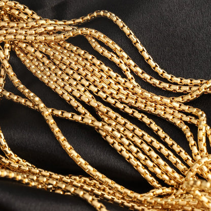 D383 Non Tarnish Stainless Steel Chain Bulk Roll 18k Gold Plated Necklace Bracelet Anklet Making Diy Chain