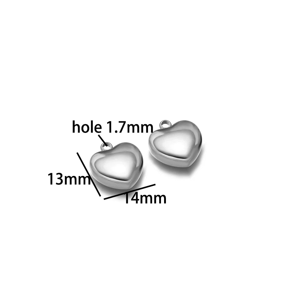 Fashion love Pendant 18k Gold Plated Stainless Steel Heart Shape Charm Pendant for DIY Jewelry Making Accessories