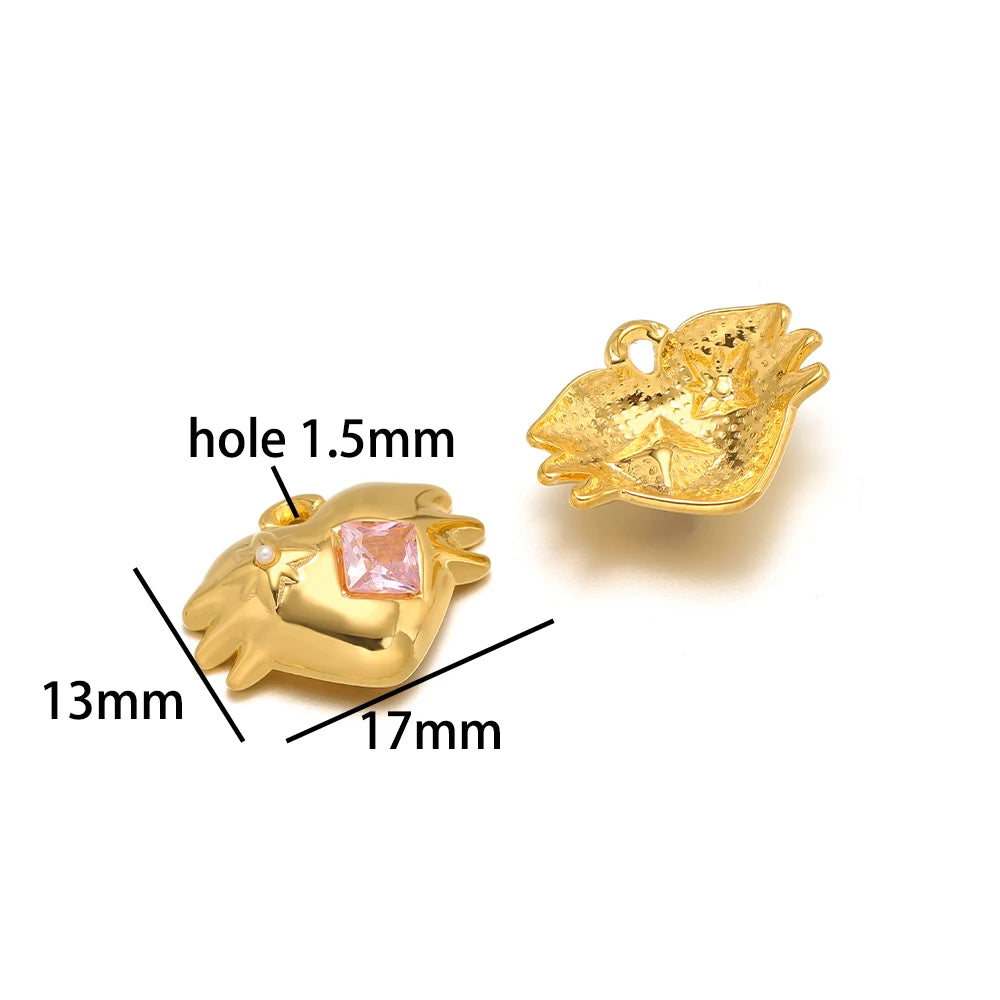 Hot Sale 18k Gold Plated Stainless Steel Fantastic Colorful Moon Butterfly Love Charm Pendant for Jewelry Making Accessories