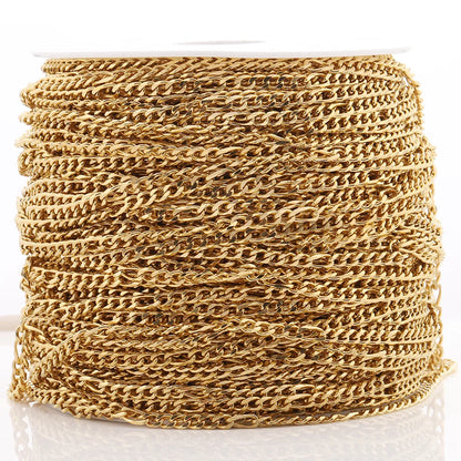 E728 Amazing High Quality Stainless Steel Chain Figaro Necklace Bulk Jewelry Roll Chain for Jewelry Diy