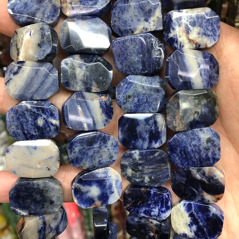 Natural Gemstone Faceted Irregular Faceted Freeform Flat Rectangle Polygon Beads Strand for Jewelry Making Bracelets Necklaces