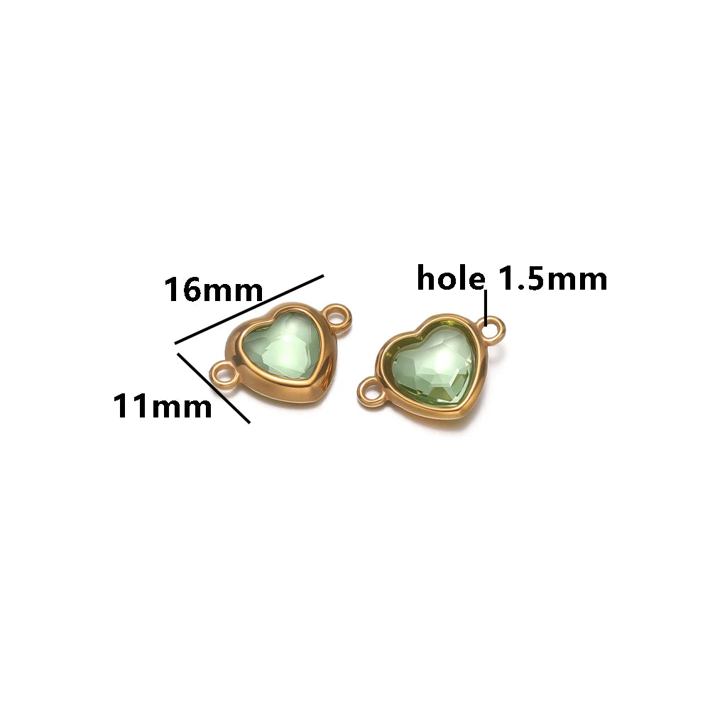 Fashion Stainless Steel 18k Pvd Gold Plated Heart Shaped Charms Pendant for DIY Jewelry Necklace Making