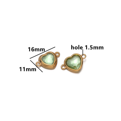 Fashion Stainless Steel 18k Pvd Gold Plated Heart Shaped Charms Pendant for DIY Jewelry Necklace Making