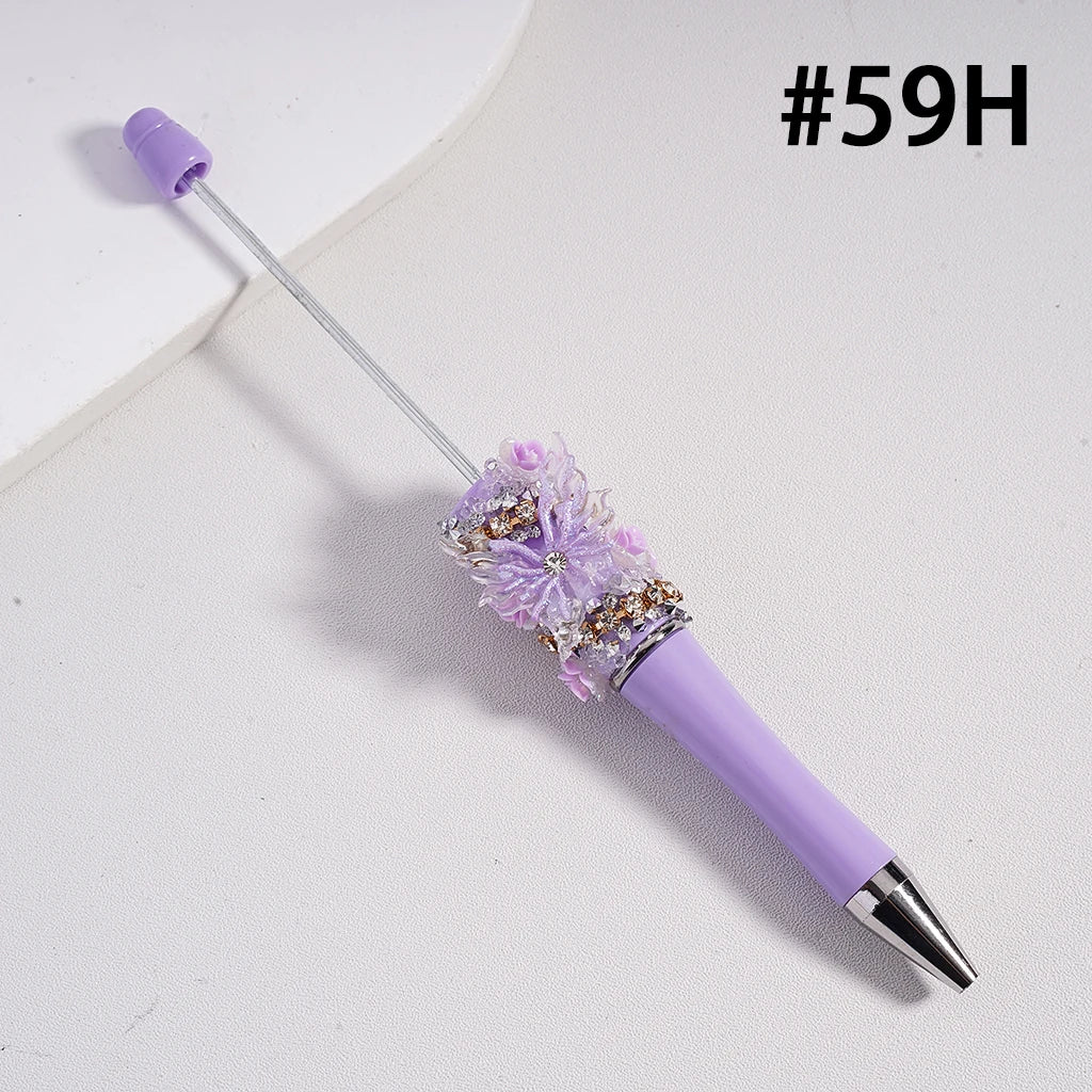 Butterfly Flower Ballpoint Pen with Rhinestone Chain Clear Sugar Solid Color Gift