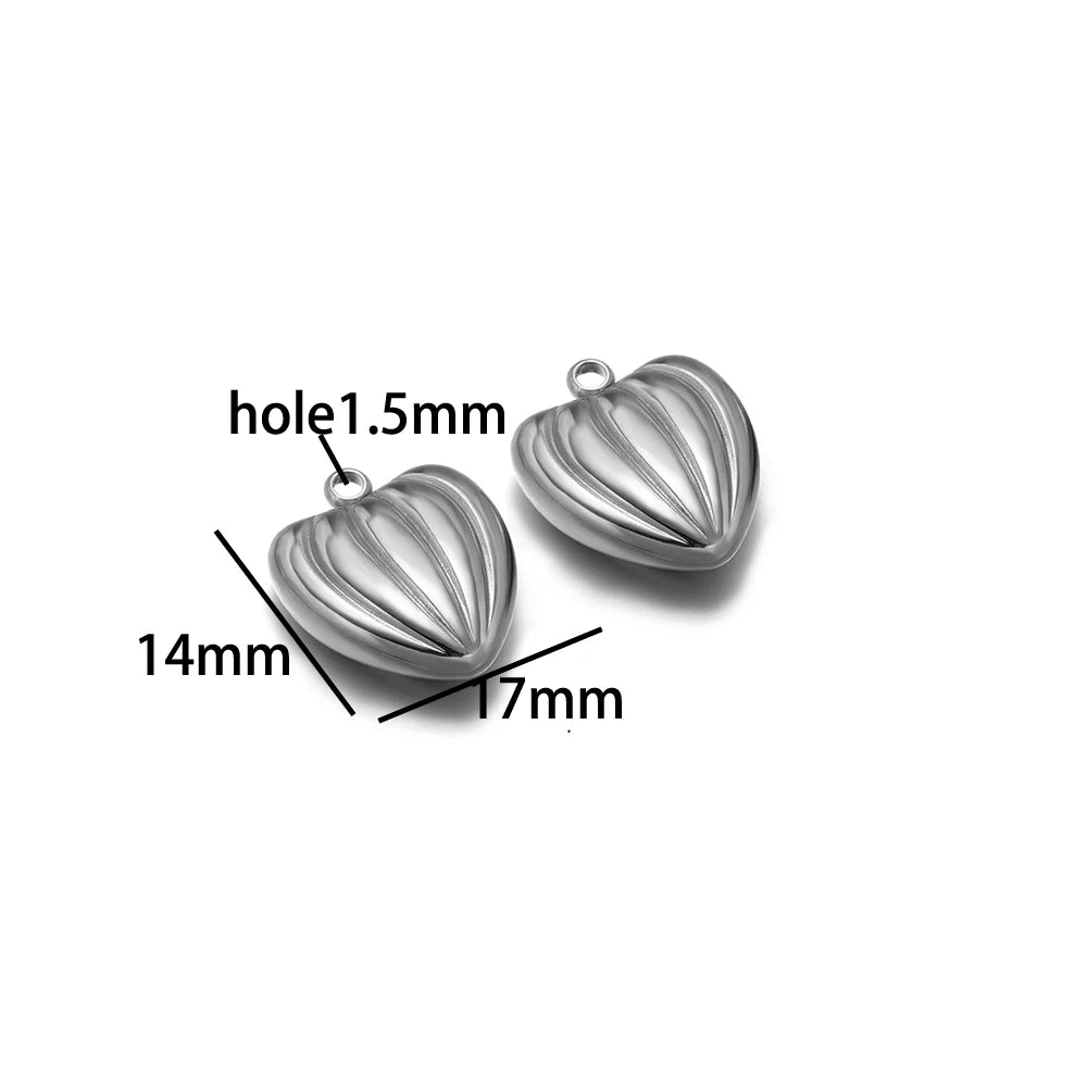 Fashion love Pendant 18k Gold Plated Stainless Steel Heart Shape Charm Pendant for DIY Jewelry Making Accessories