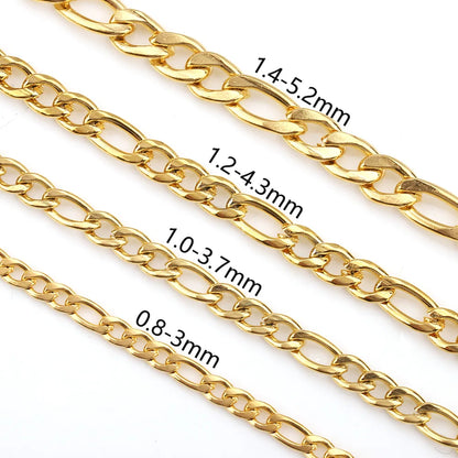 A8402 Non Tarnish 18k Gold Chain Stainless Steel Chain Jewelry for Necklace Bracelet Making Diy Jewelry Accessory