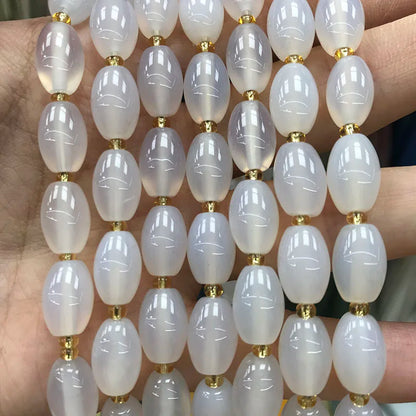 New Natural 8x12mm Rice Dyed Rainbow Colorful Agate Loose Bead, Mutil-color Agate Tourmaline for DIY Women Jewelry Making