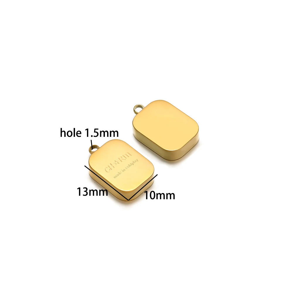 Double Heart Charm Stainless Steel Gold Plated Zircon Heart Cross Charm Pendant for DIY Jewelry Making Accessories Findings
