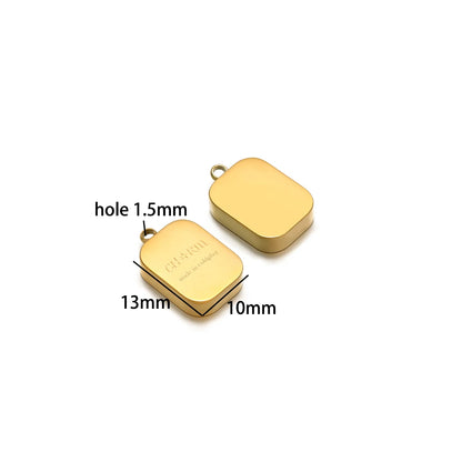 Double Heart Charm Stainless Steel Gold Plated Zircon Heart Cross Charm Pendant for DIY Jewelry Making Accessories Findings