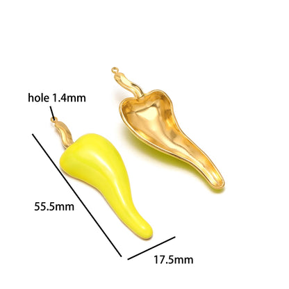 Fashion 18k Gold Plated Stainless Steel Enamel Spider Shell Pearl Pepper Charm Pendant for DIY Handmade Necklace Jewelry Making
