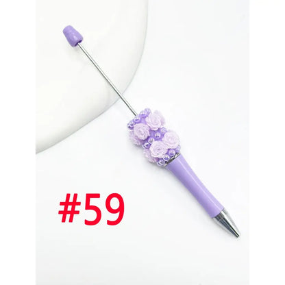 DIY Beadable Pen with Small Flower Pearl Solid & Ombre Colors for Party Favors Bulk
