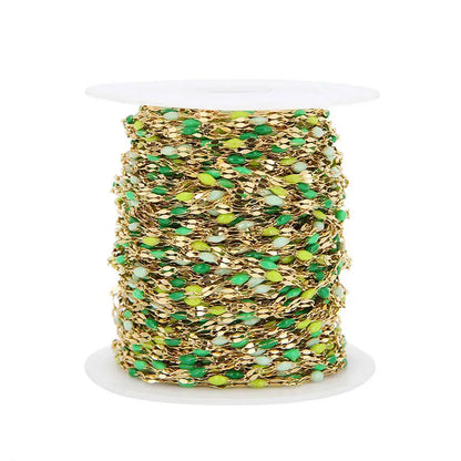 B3664 3mm Lip Shape Enamel Chain Great Quality Stainless Steel Rosary Chain Thin Chain for Necklace Making