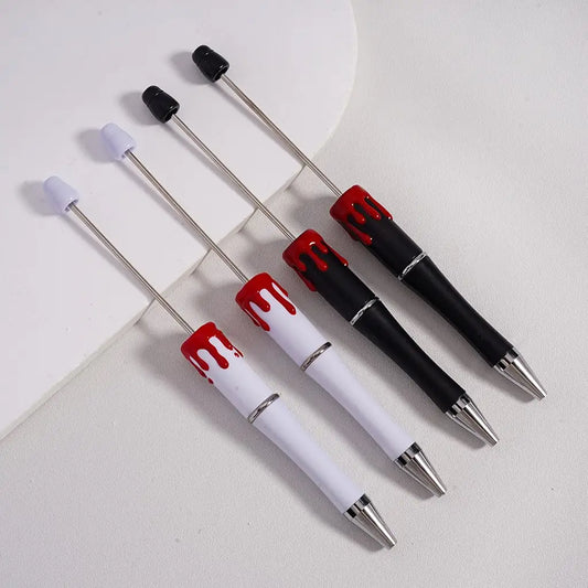 New Arrival 3D Blood Print Beaded Ballpoint Pen | Modern Plastic Multi-functional Custom Logo Halloween & Christmas Gift