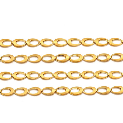 A1903 High Quality 18k Gold Silver Stainless Steel Chain Drop O Shape Link Bulk Jewelry Necklace Bracelet Chain for Diy