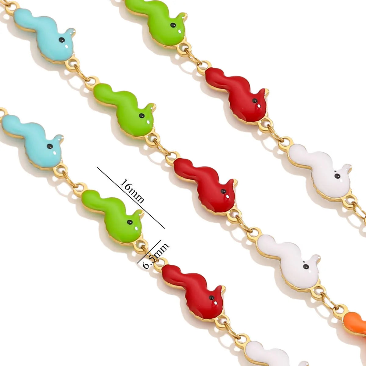 D829 Stainless Steel Ocean Series Enamel Roll Chains Starfish Octopus Fish Connector Chains DIY for Bracelet Necklace Making
