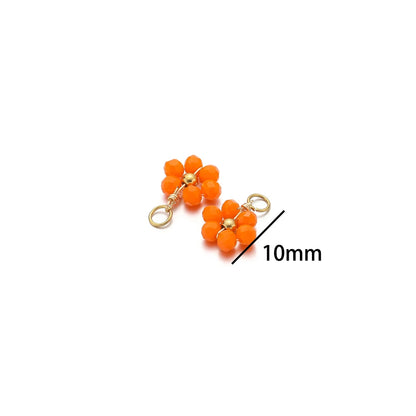 Multicolor Stainless Steel Gold Plated Crystal Flower  Beads Charms Pendant for Handmade Jewelry Necklace Making Accessories