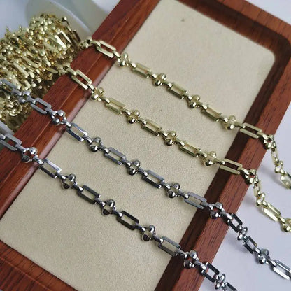 A1533 Fashion High Quality Stainless Steel Chain 18k Gold Flower Bulk Chain Jewelry Diy Chain Accessory