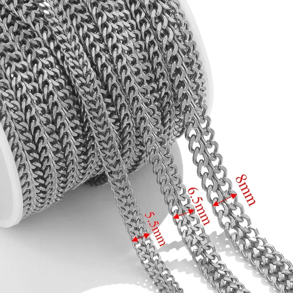 D105 Ins Hot Fashion 18k Gold Plated Stainless Steel Chain Double Necklace Bracelet Making Roll Chain