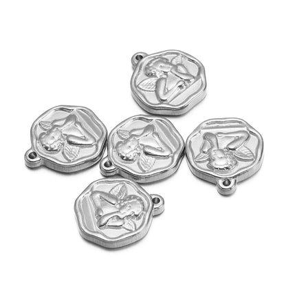 Fashion Stainless Steel 18k Gold Plated 14*16mm Angel Charm Pendants for Jewelry Necklace Making