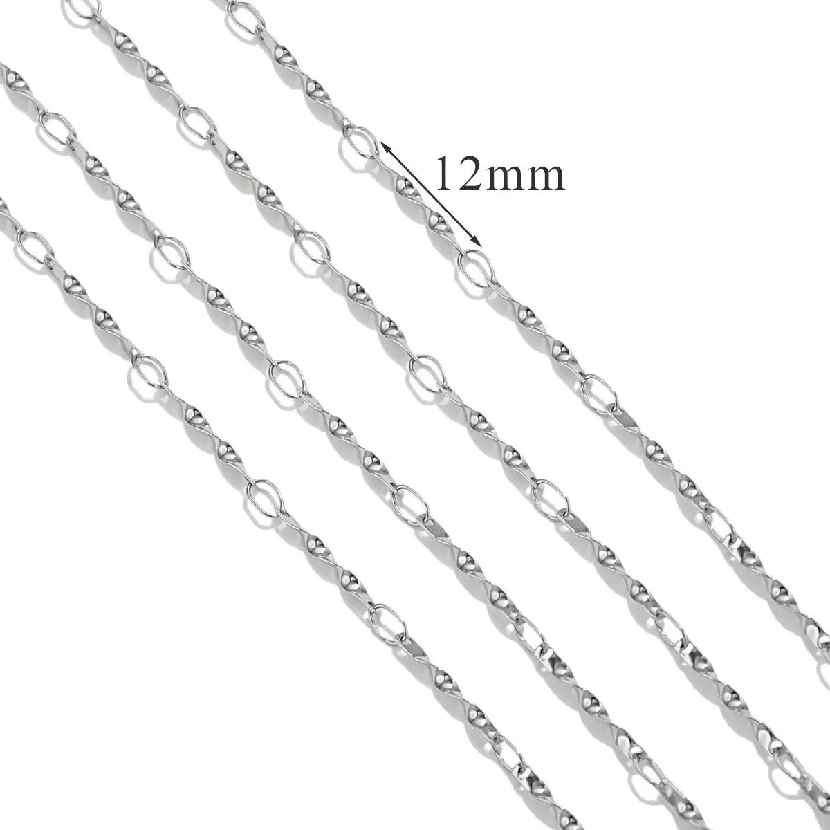 A2913 Fashion 18k Gold Plated Stainless Steel Chain Silver Necklace Bracelet Bulk Chain for Jewelry Diy Making