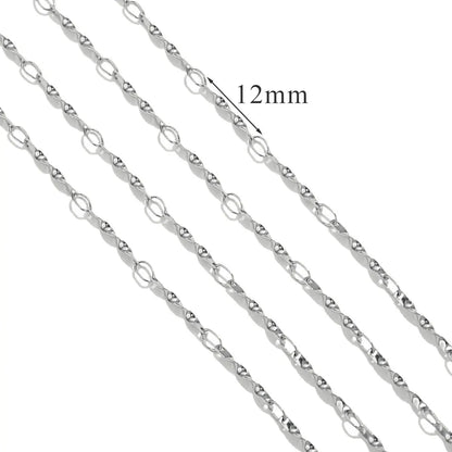 A2913 Fashion 18k Gold Plated Stainless Steel Chain Silver Necklace Bracelet Bulk Chain for Jewelry Diy Making