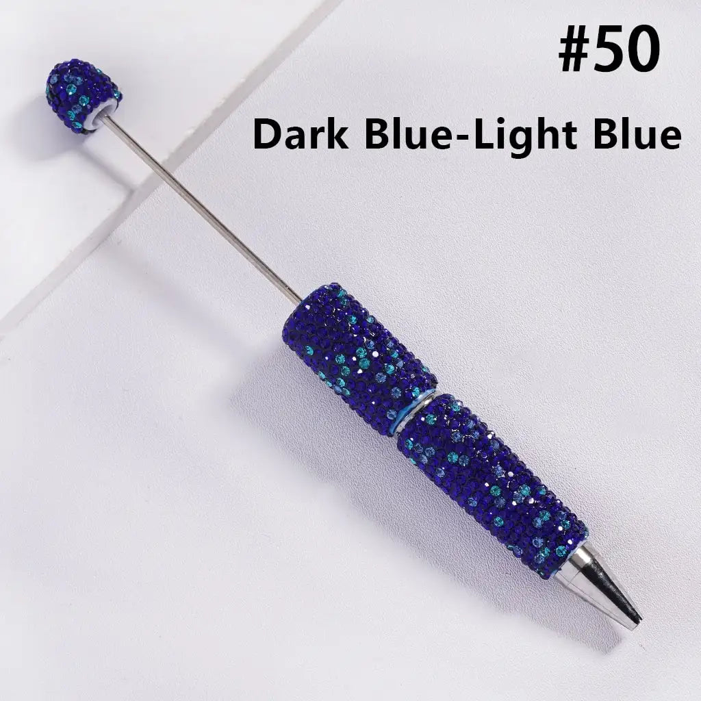 Full Rhinestone Beadable Clay Ballpoint Pens - DIY Beaded Plastic Pen for School Office Gift
