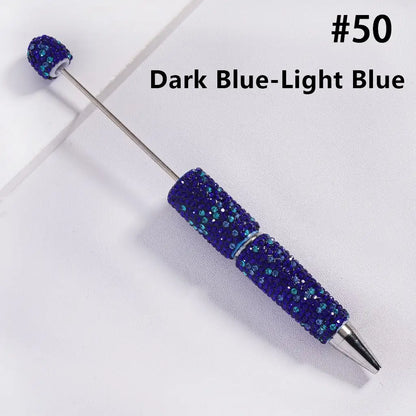 Full Rhinestone Beadable Clay Ballpoint Pens - DIY Beaded Plastic Pen for School Office Gift