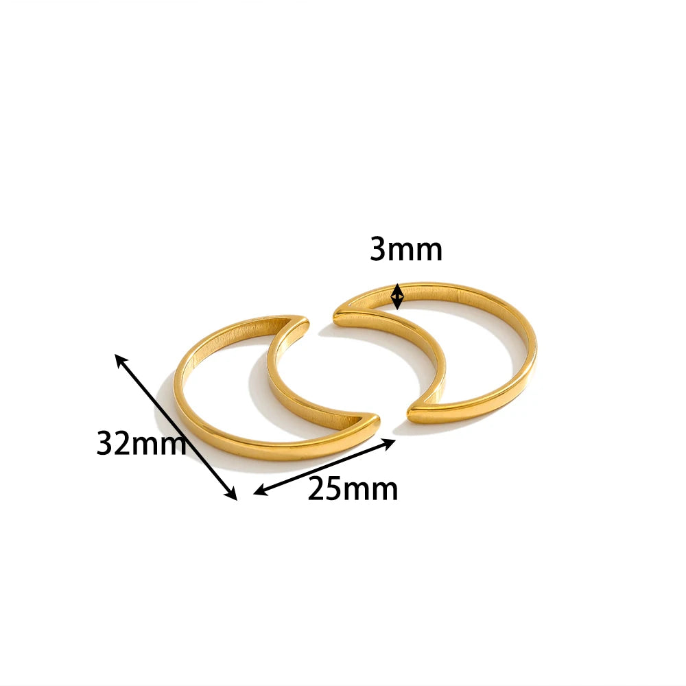 Geometric 18K  Gold Plated Stainless Steel Charm Oval Heart Square Charm Pendant for Jewelry Necklace Earring Making Accessories