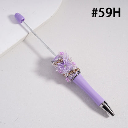 Butterfly Flower Ballpoint Pen with Rhinestone Chain Clear Sugar Solid Color Gift