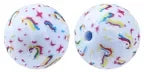 100PCS 15mm Silicone Round Printed Beads 2mm Hole Colorful Pattern Loose Beads for Bracelet Necklace DIY Jewelry Craft Making