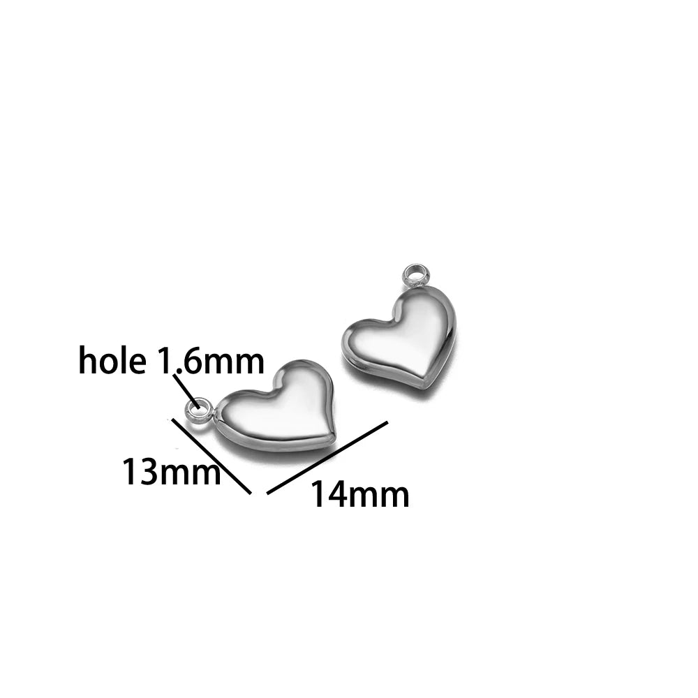Fashion love Pendant 18k Gold Plated Stainless Steel Heart Shape Charm Pendant for DIY Jewelry Making Accessories