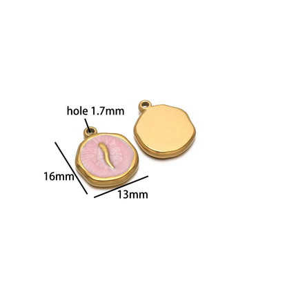 Factory DIY Charm 18k Gold Plated Stainless Steel Enamel Cross Dog Paw Pendant for Women Necklace Jewelry Making