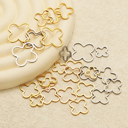 Trending Products Stainless Steel 18K Gold Plated Four Leaf Clover Charm Pendant for Jewelry Necklace Making Accessories