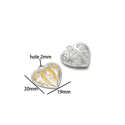 Stainless Steel 18k Gold Plated Enamel Heart Starfish butterfly Shell Zircon Charm Pendant for Jewelry Necklace Making