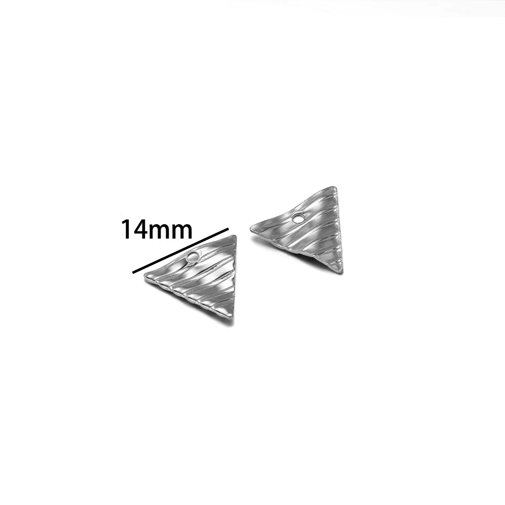 Wholesale Stainless Steel  Gold Plated Heart Rhomboid Five-pointed Star Triangle Charms for Jewelry Necklace Earring  Making