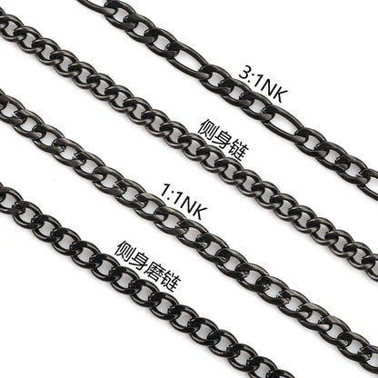 B971 Cuban Chain Stainless Steel Black Chain Plating Twist Chain Color Retention Figaro Jewelry Diy
