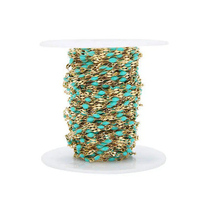 B3664 3mm Lip Shape Enamel Chain Great Quality Stainless Steel Rosary Chain Thin Chain for Necklace Making