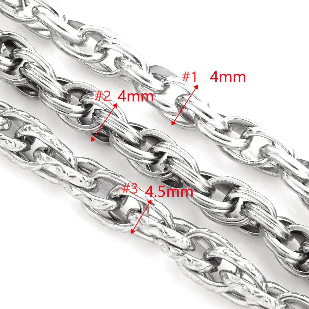 B4583 Permanent 18k Gold Vacuum Plated Twist Stainless Steel Chain Thick Hip Hop Chain for Jewelry Diy