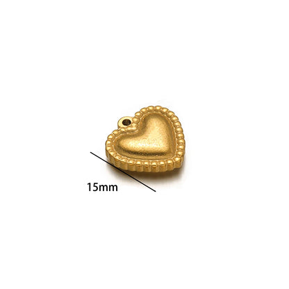 Fashion Stainless Steel 18k Gold Plated Difform Heart Charm Pendant for Diy Jewelry Necklace Earring Making Bulk