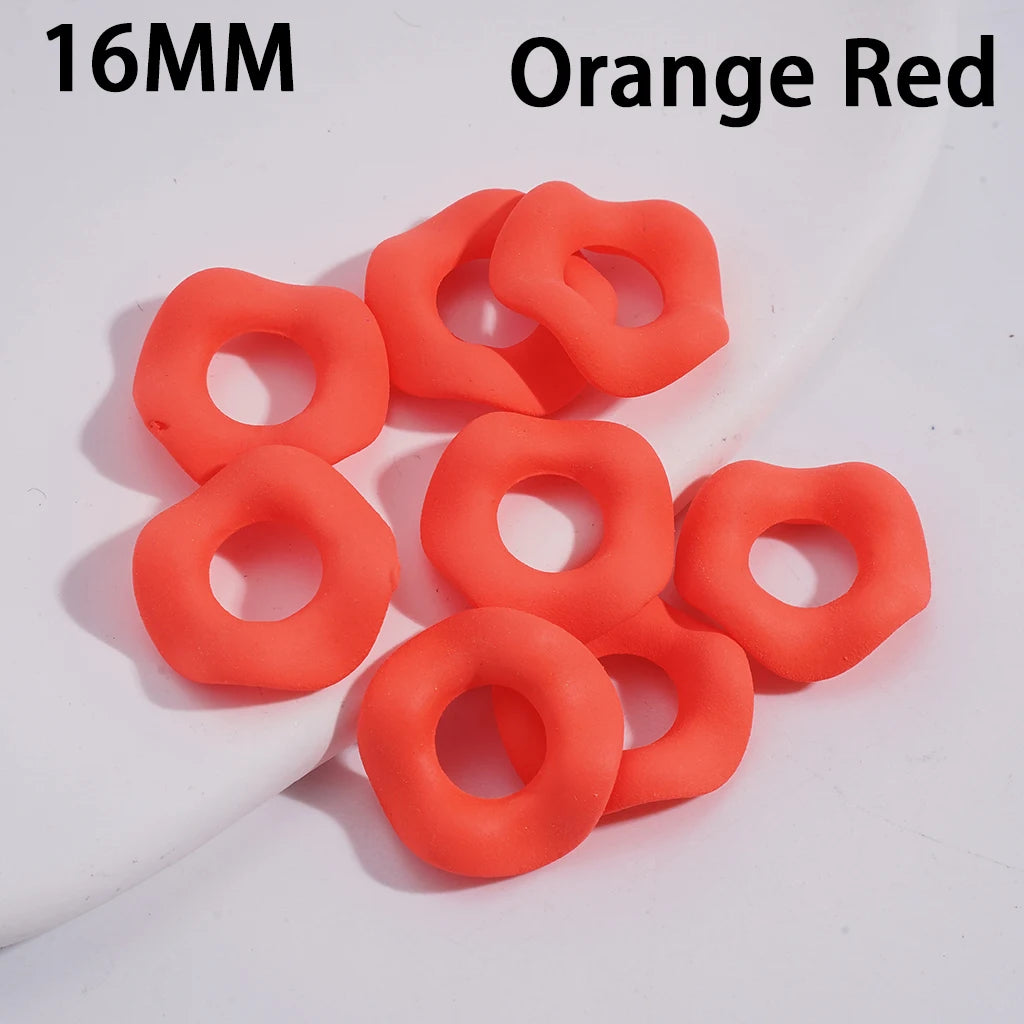 16MM Neon Fluorescent Wavy Frosted Acrylic Spacer Beads Matte Rubber Touch for Pen Bracelet Jewelry Making