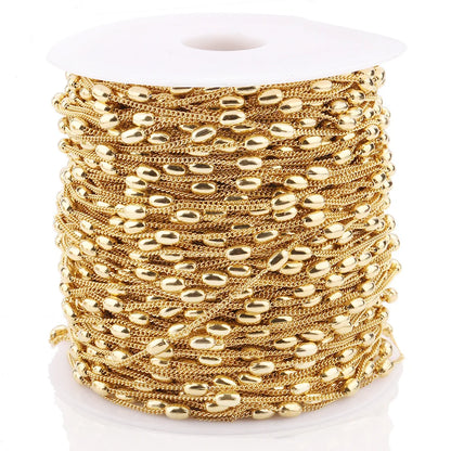 B1591High Quality Gold Silver Beads Chain Ins Hot Necklace Chain Stainless Steel Accessory