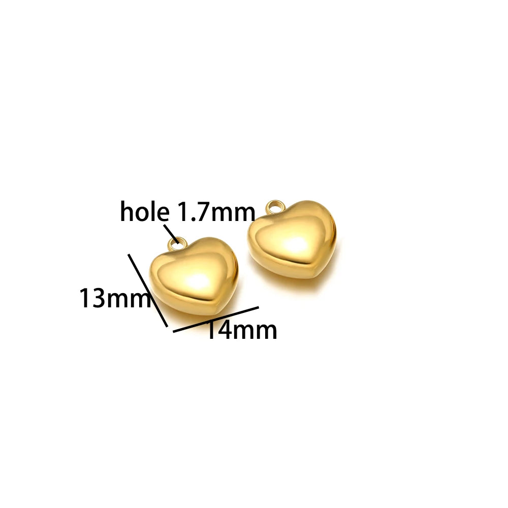 Fashion love Pendant 18k Gold Plated Stainless Steel Heart Shape Charm Pendant for DIY Jewelry Making Accessories